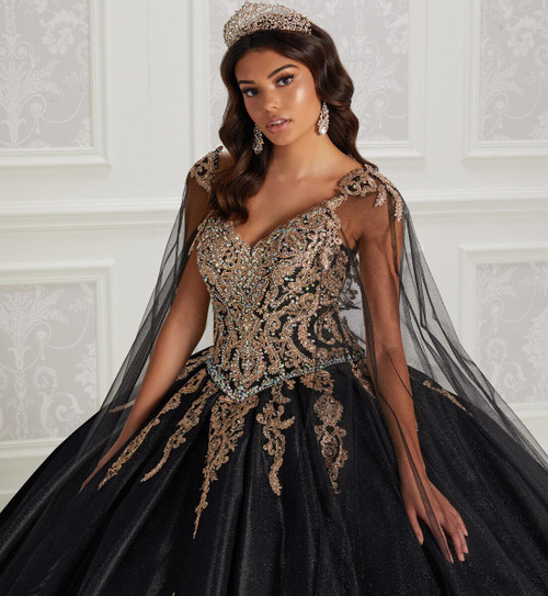 Princesa by Ariana Vara PR22141 Novelty Glitter V-neck Gown