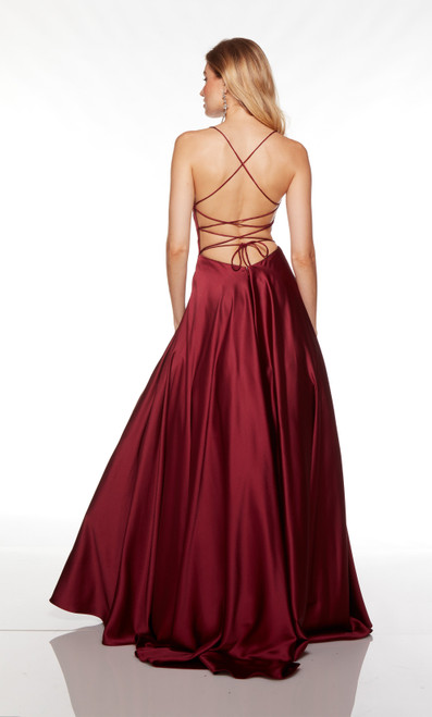 Alyce Paris 1761 Luminous Satin Scoop Neck Long Formal Dress