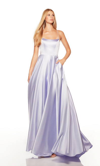 Alyce Paris 1761 Luminous Satin Scoop Neck Long Formal Dress