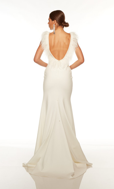 Alyce Paris 7087 Luxe Jersey Plunging Neck Long Bridal Dress