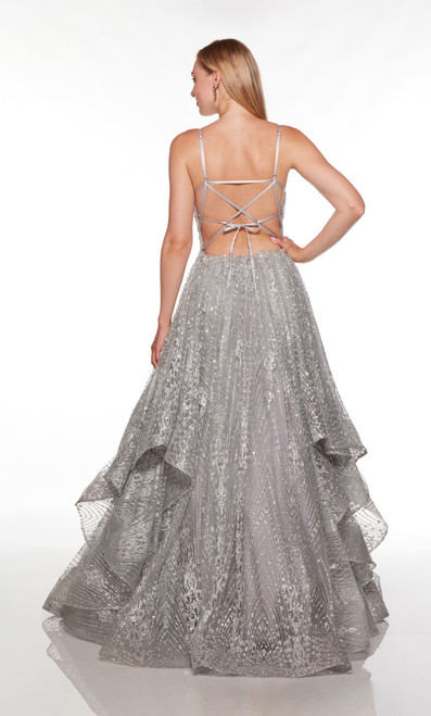 Alyce Paris 61295 Sleeveless Glitter Tulle V-neck Ballgown