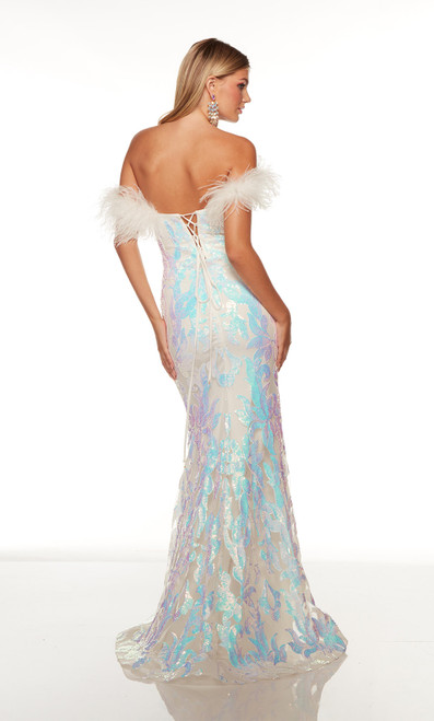 Alyce Paris 61331 Sequins-feathers Off Shoulder Prom Dress