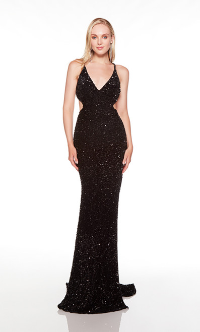 Alyce Paris 61339 Plush Sequins V-Neck Sleeveless Prom Dress