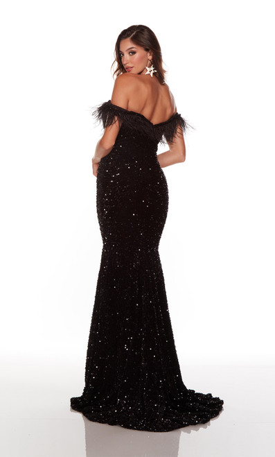 Alyce Paris 61373 Plush Sequins Off The Shoulder Prom Dress