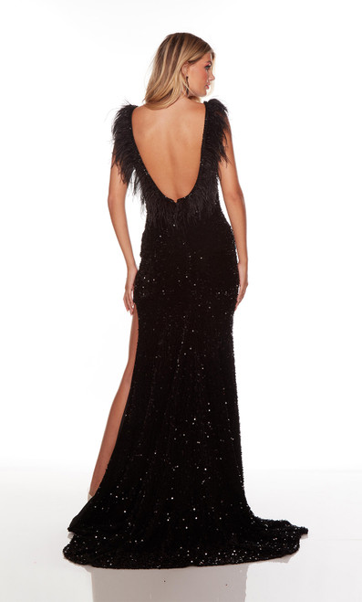 Alyce Paris 61374 Plush Sequins Plunging Neck Prom Dress