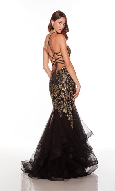 Alyce Paris 61415 Sequins-tulle Plunging Neckline Prom Dress