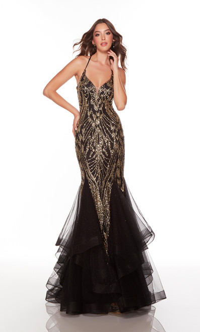 Alyce Paris 61415 Sequins-tulle Plunging Neckline Prom Dress