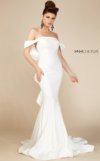 MNM Couture N0145 Crepe Off Shoulder Strapless Fitted Dress