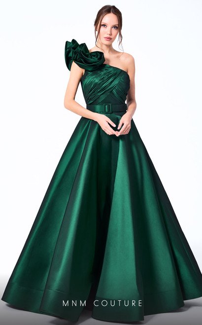 MNM Couture N0447 Taffeta One Shoulder Sleeveless Long Dress