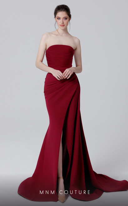 MNM Couture N0464 Crepe Strapless Sleeveless Fitted Dress