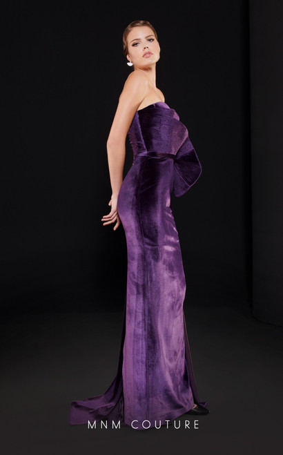 MNM Couture N0520 Velvet Strapless Sleeveless Fitted Dress