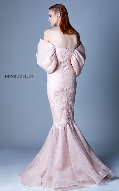 MNM Couture G1103 Embroidery Off Shoulder Strapless Dress