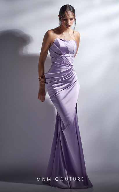 MNM Couture G1285 Mikado Sleeveless Strapless Long Dress