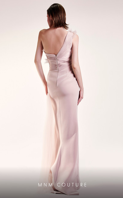 MNM Couture G1431 One Shoulder Sleeveless Crepe Fitted Dress
