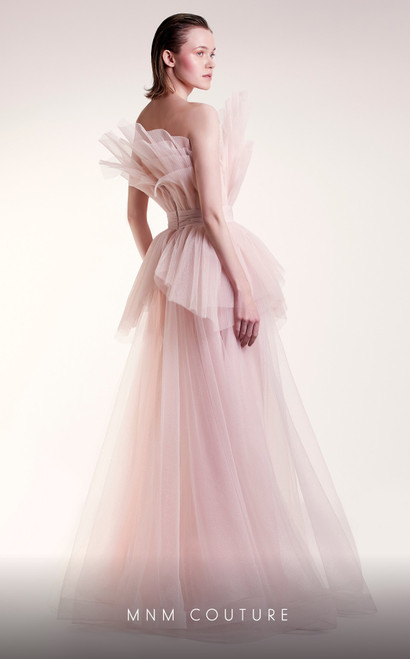 MNM Couture G1435 Organza Strapless Sleeveless Long Dress