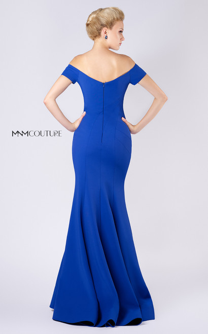 MNM Couture M0005 Crepe Sweetheart Neck Off Shoulder Dress