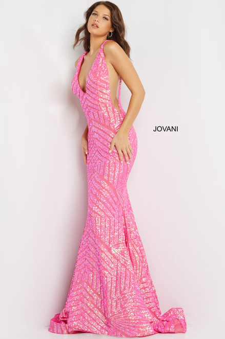Jovani 59762 Sleeveless Deep V-Neck Fitted Long Dress
