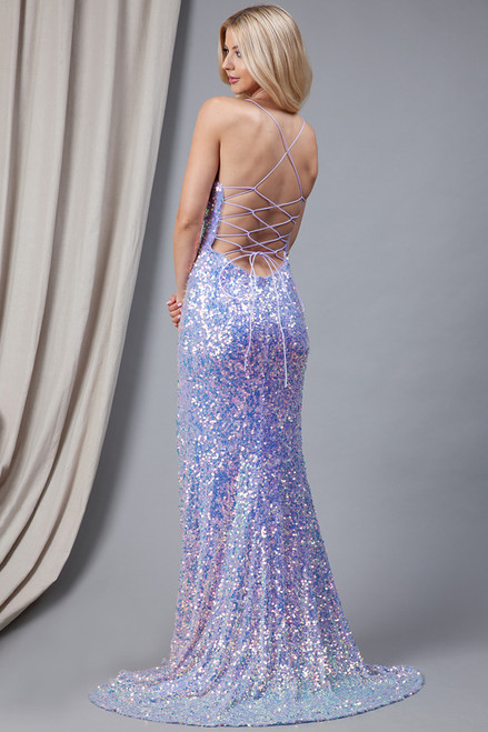 Amelia Couture 5046 Mesh Sequins Sleeveless Long Dress