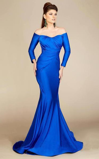 MNM Couture S0003A Long Sleeves Off-shoulder Long Dress