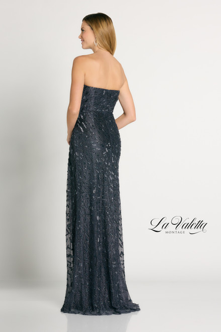 La Valetta by Mon Cheri LV6104 Metallic Beaded Long Dress