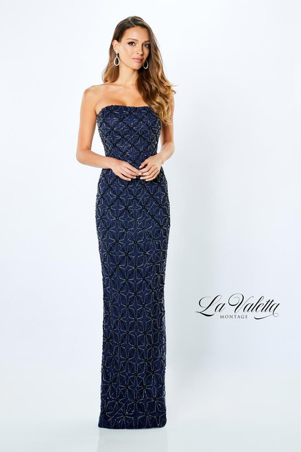 La Valetta by Mon Cheri LV22102 Tulle Strapless Long Dress