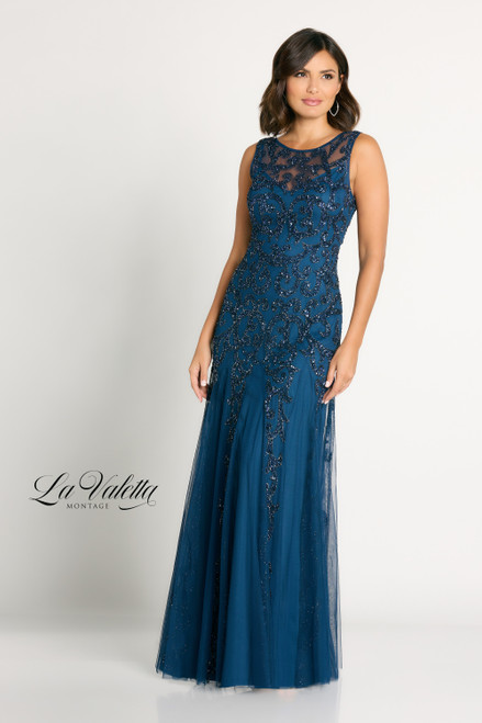 La Valetta by Mon Cheri LV22104 Cap Sleeve Tulle Long Dress