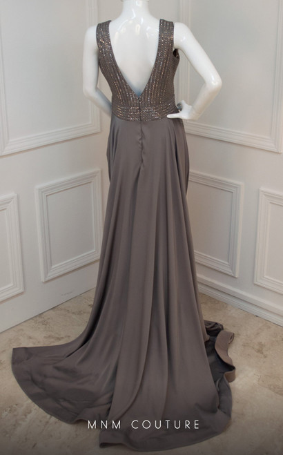 MNM Couture F4440 Beaded Embellishment Sleeveless Long Dress