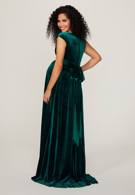 Morilee Bridesmaids 14102 Velvet V-Neck Maternity Long Dress