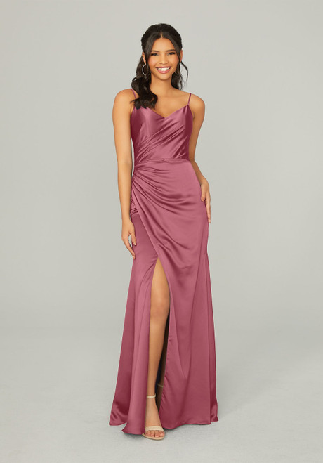 Morilee Bridesmaids 21761 Silky Satin V-neck Sheath Dress