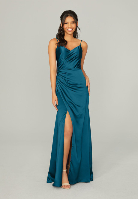 Morilee Bridesmaids 21761 Silky Satin V-neck Sheath Dress