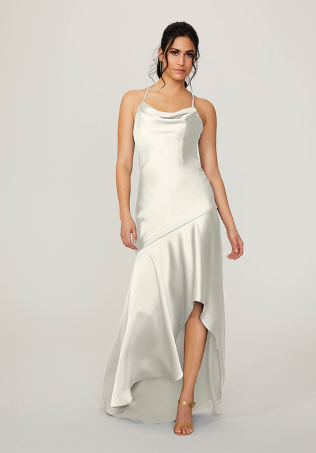 Morilee Bridesmaids 21783 Silky Satin Cowl Neck Long Dress