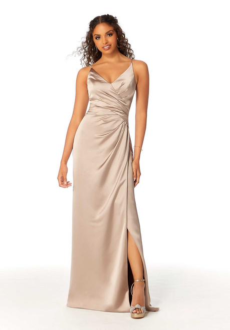 Morilee Bridesmaids 21810 Silky Satin V-neck A-Line Dress