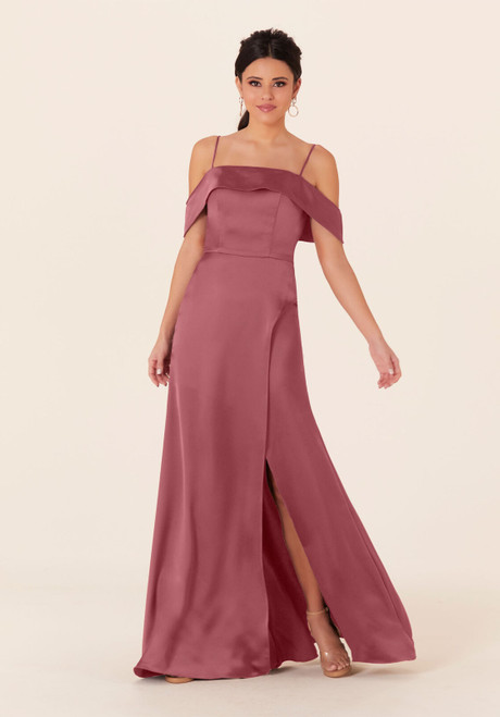 Morilee Bridesmaids 21827 Luxe Satin Off Shoulder Long Dress