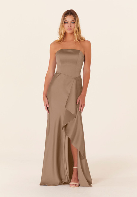 Morilee Bridesmaids 21834 Luxe Satin Strapless Long Dress