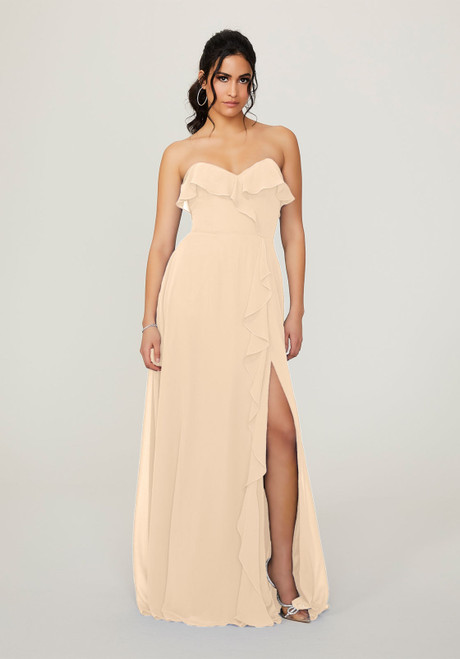 Morilee Bridesmaids 21782 Chiffon Strapless A-Line Dress