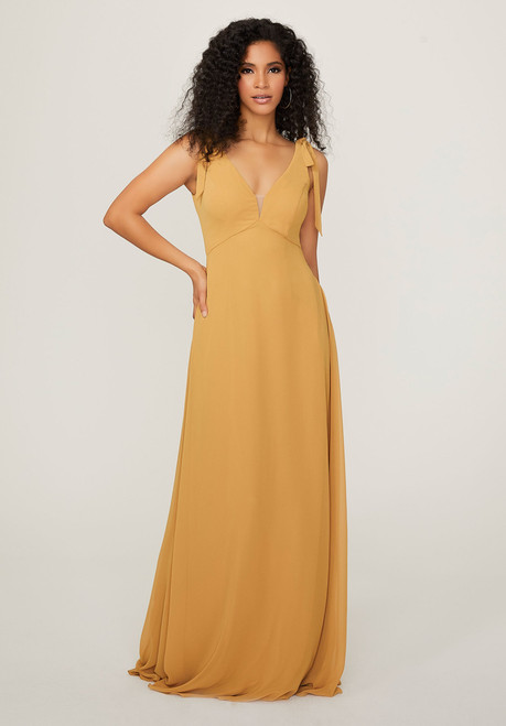 Morilee Bridesmaids 21789 Chiffon V-neck Tied Straps Dress