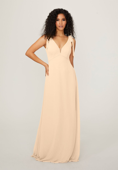 Morilee Bridesmaids 21789 Chiffon V-neck Tied Straps Dress