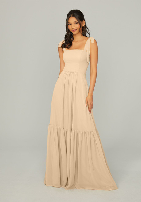 Morilee Bridesmaids 21753 Chiffon Straps Sleeves Long Dress