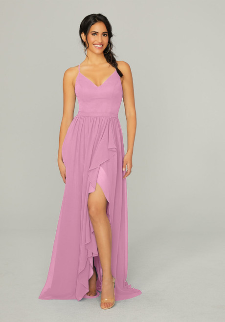 Morilee Bridesmaids 21764 Chiffon V-neck Ruffles Long Dress