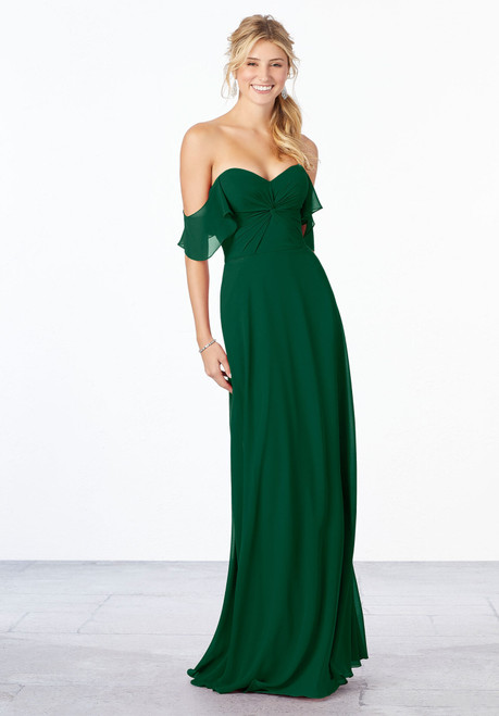 Morilee Bridesmaids 21651 Chiffon Off Shoulder A-Line Dress