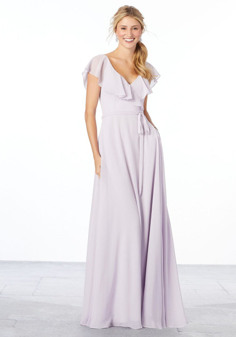 Morilee Bridesmaids 21657 Chiffon Cap Sleeves Long Dress