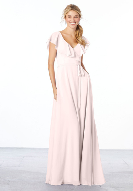 Morilee Bridesmaids 21657 Chiffon Cap Sleeves Long Dress