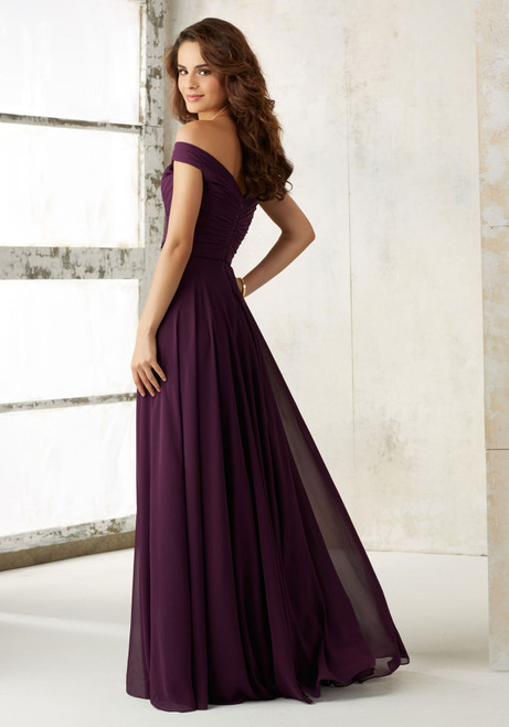 Morilee Bridesmaids 21523 Chiffon Off Shoulder A-Line Dress