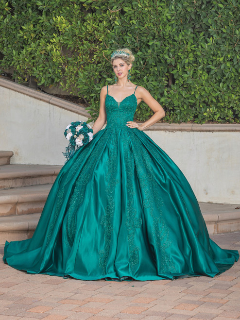 Dancing Queen 1756 Illusion V-neck Sleeveless Ballgown