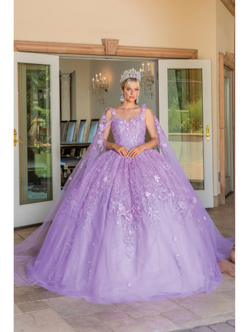 Dancing Queen 1664 V-neck Sleeveless Quinceanera Ballgown