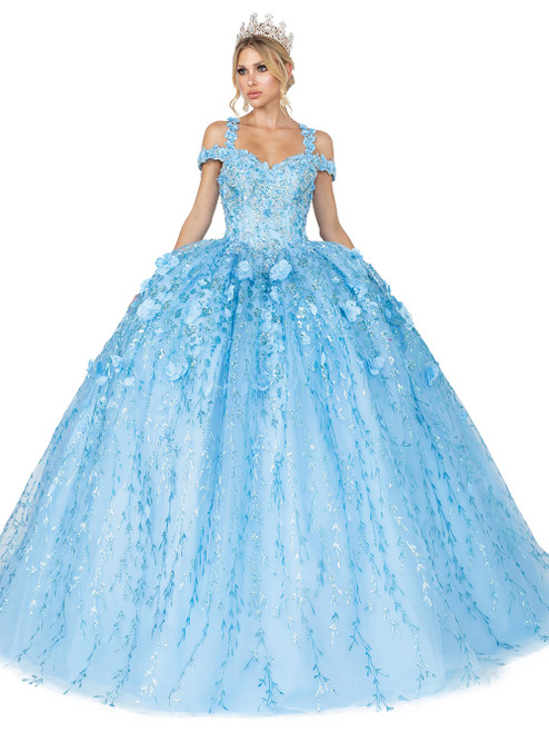 Dancing Queen 1640 Sweetheart Neck Glitter Tulle Ballgown