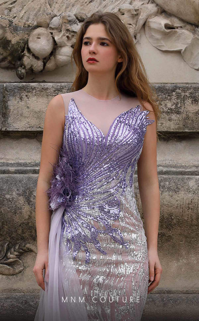 MNM Couture K4056 Sequin Glitter Sleeveless Fitted Dress