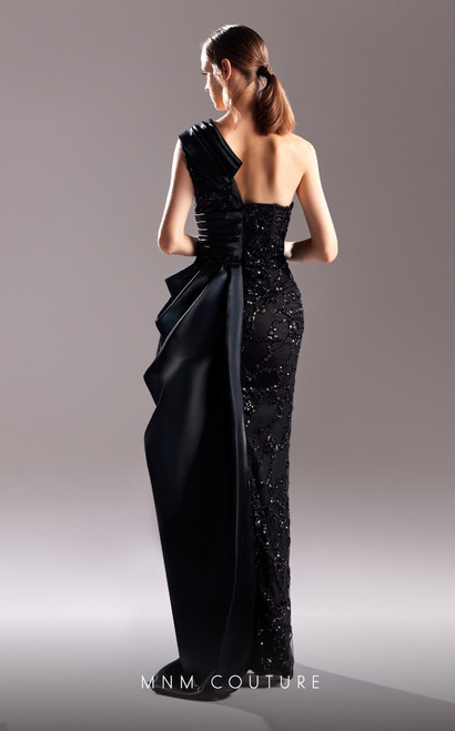 MNM Couture G1527 Sequin One-sleeve Sleeveless Long Dress