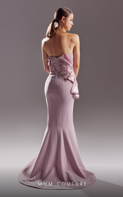 MNM Couture G1513 Crepe Strapless Sweetheart Neck Long Dress