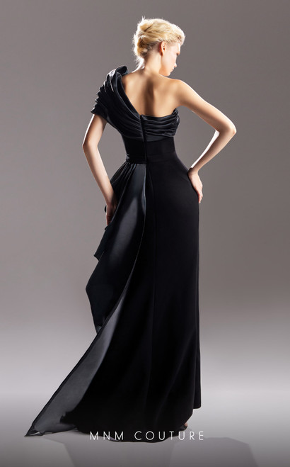 MNM Couture G1507 Organza Crepe One Shoulder Fitted Dress